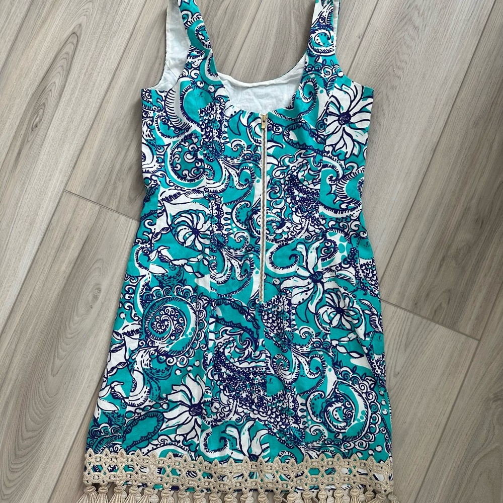 Lilly Pulitzer Eaton Montauk Seafoam Teal Green Sleeveless Shift Dress size 2 - Picture 7 of 7